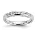 14K White Gold 11-Stone 1/4 carat Round Diamond Complete Channel Band