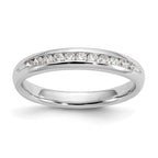 14K White Gold 11-Stone 1/4 carat Round Diamond Complete Channel Band