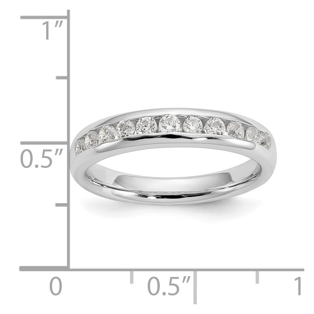 14K White Gold 11-Stone 3/8 carat Round Diamond Complete Channel Band