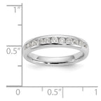 14K White Gold 11-Stone 3/8 carat Round Diamond Complete Channel Band