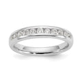 14K White Gold 11-Stone 3/8 carat Round Diamond Complete Channel Band