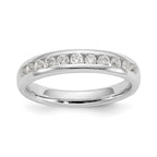 14K White Gold 11-Stone 3/8 carat Round Diamond Complete Channel Band