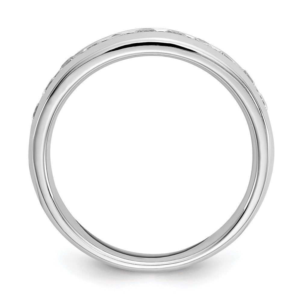 14K White Gold 11-Stone 1/2 carat Round Diamond Complete Channel Band