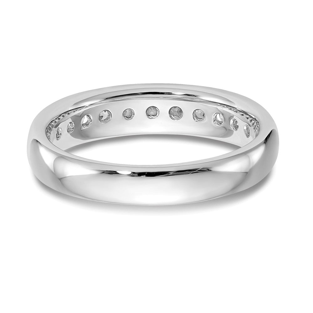 14K White Gold 11-Stone 1/2 carat Round Diamond Complete Channel Band