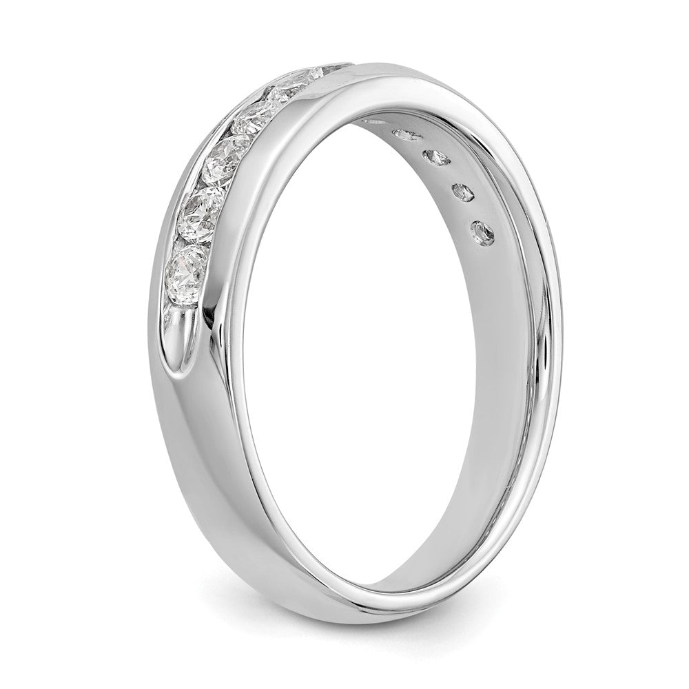 14K White Gold 11-Stone 1/2 carat Round Diamond Complete Channel Band