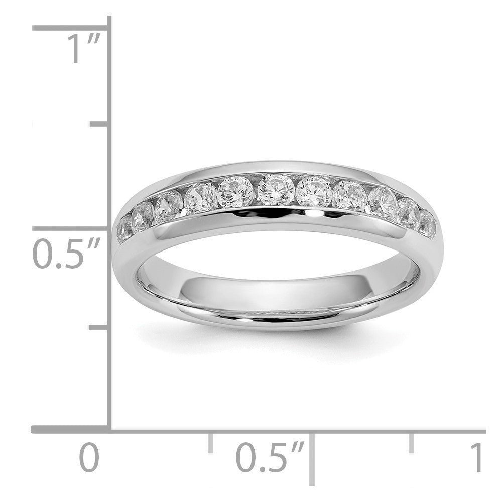 14K White Gold 11-Stone 1/2 carat Round Diamond Complete Channel Band