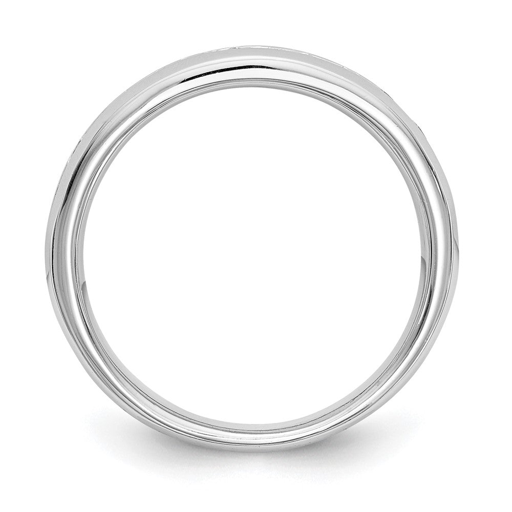 14K White Gold 11-Stone 3/4 carat Round Diamond Complete Channel Band