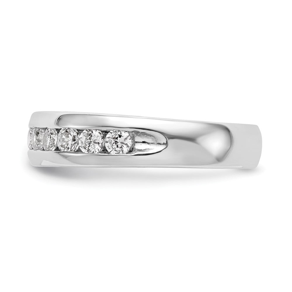 14K White Gold 11-Stone 3/4 carat Round Diamond Complete Channel Band