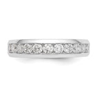 14K White Gold 11-Stone 3/4 carat Round Diamond Complete Channel Band