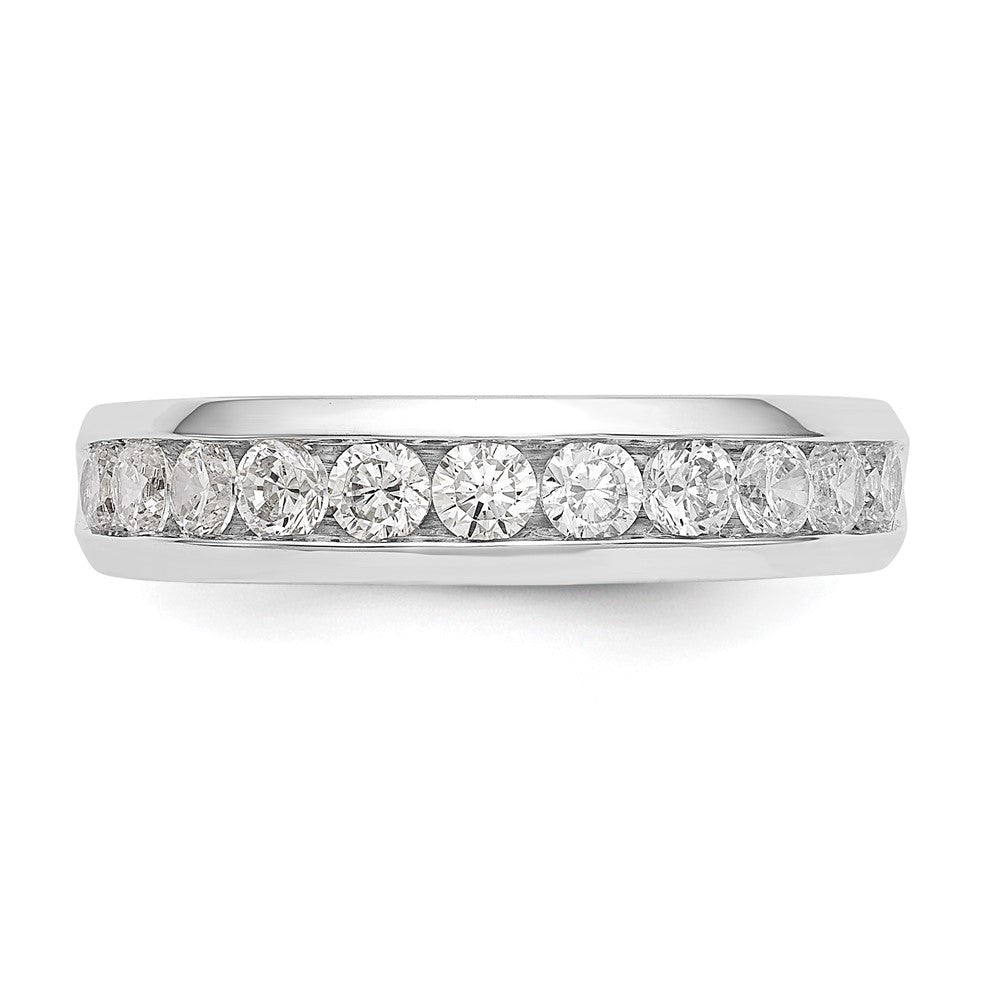 14K White Gold 11-Stone 3/4 carat Round Diamond Complete Channel Band