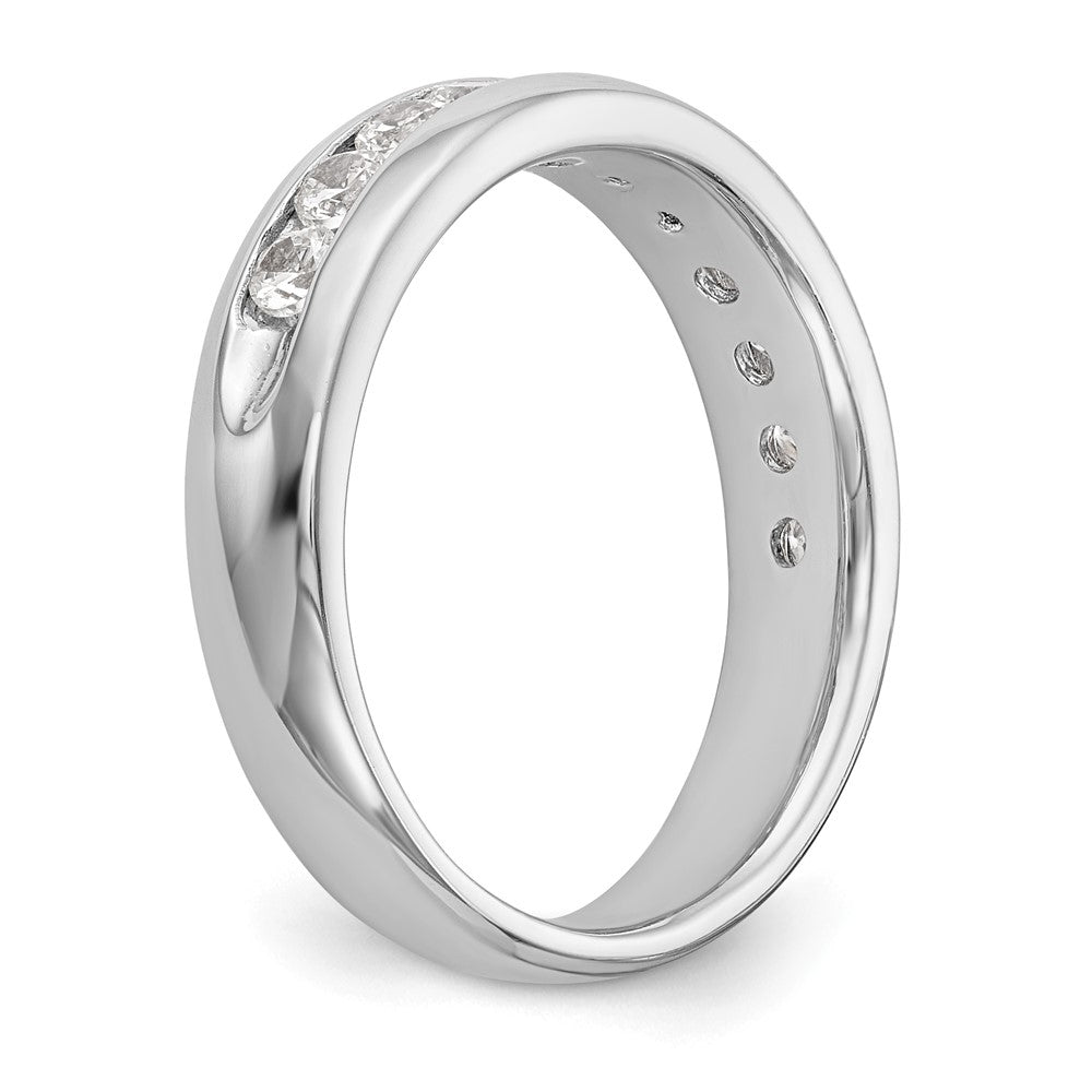 14K White Gold 11-Stone 3/4 carat Round Diamond Complete Channel Band