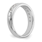 14K White Gold 11-Stone 3/4 carat Round Diamond Complete Channel Band