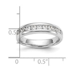 14K White Gold 11-Stone 3/4 carat Round Diamond Complete Channel Band