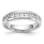 14K White Gold 11-Stone 3/4 carat Round Diamond Complete Channel Band