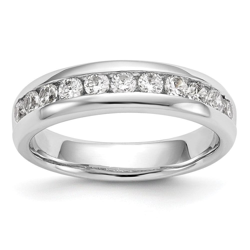 14K White Gold 11-Stone 3/4 carat Round Diamond Complete Channel Band