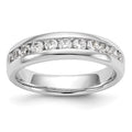 14K White Gold 11-Stone 3/4 carat Round Diamond Complete Channel Band