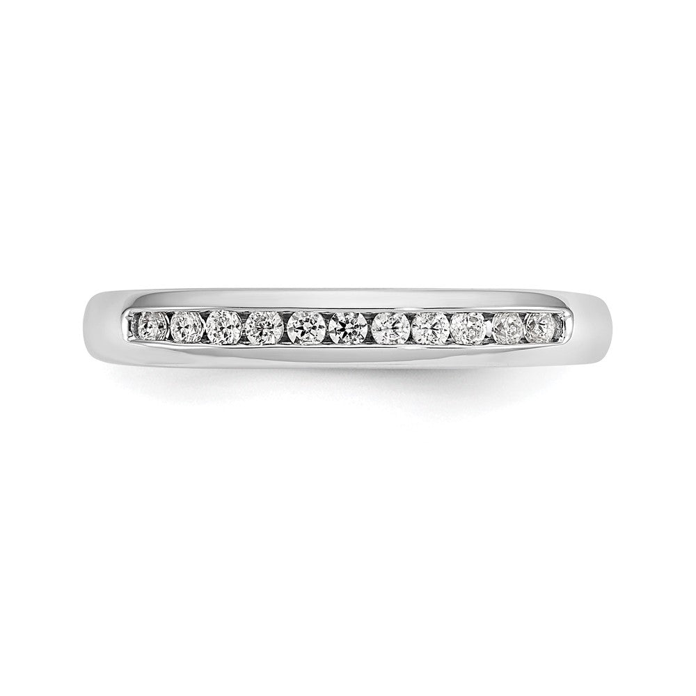14K White Gold 11-Stone 1/6 carat Round Diamond Complete Channel Band
