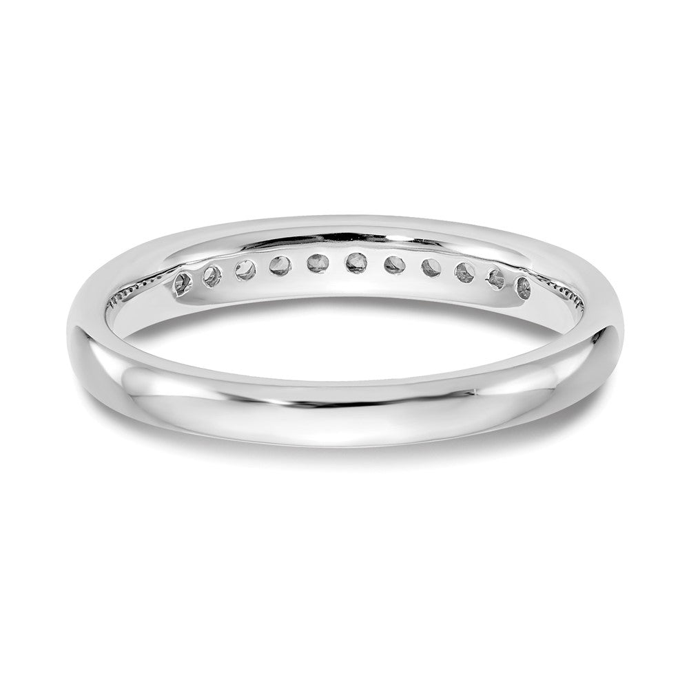 14K White Gold 11-Stone 1/6 carat Round Diamond Complete Channel Band