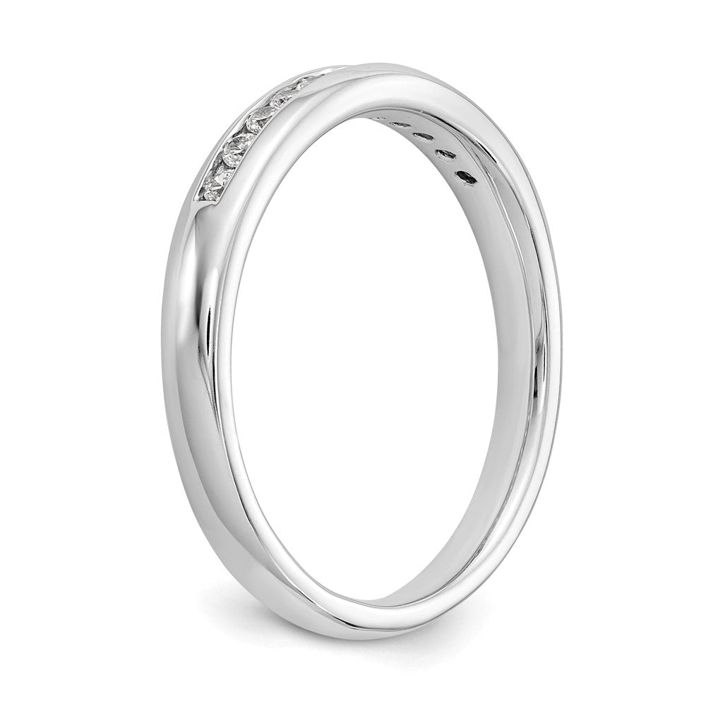14K White Gold 11-Stone 1/6 carat Round Diamond Complete Channel Band
