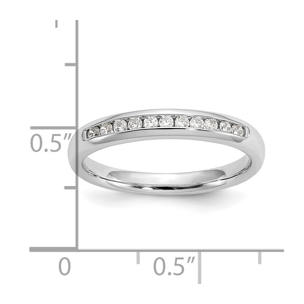 14K White Gold 11-Stone 1/6 carat Round Diamond Complete Channel Band