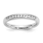 14K White Gold 11-Stone 1/6 carat Round Diamond Complete Channel Band