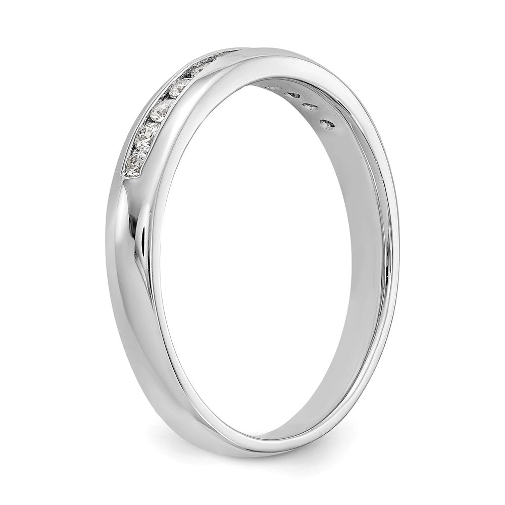 14K White Gold 11-Stone 1/5 carat Round Diamond Complete Channel Band