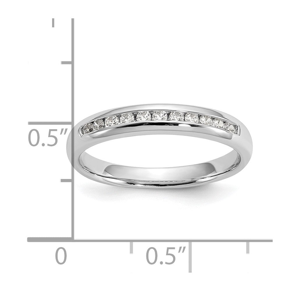 14K White Gold 11-Stone 1/5 carat Round Diamond Complete Channel Band