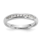 14K White Gold 11-Stone 1/5 carat Round Diamond Complete Channel Band