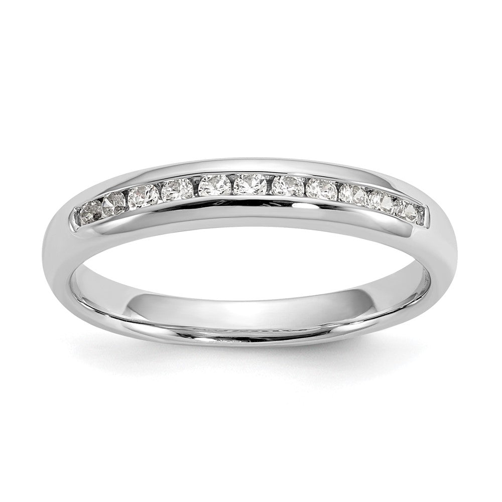 14K White Gold 11-Stone 1/5 carat Round Diamond Complete Channel Band