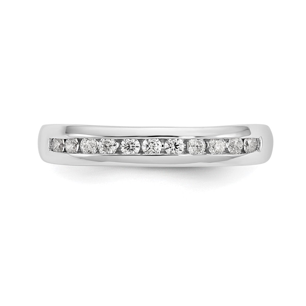 14K White Gold 11-Stone 1/4 carat Round Diamond Complete Channel Band