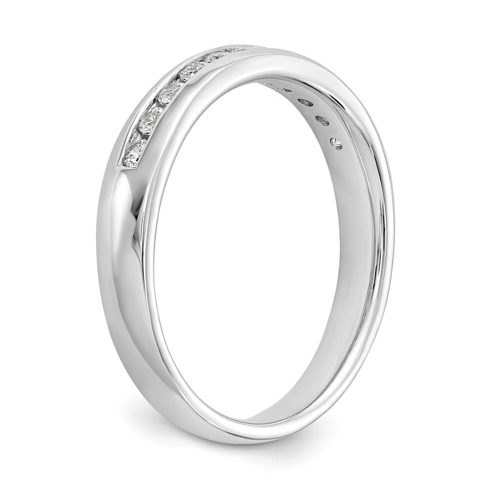 14K White Gold 11-Stone 1/4 carat Round Diamond Complete Channel Band