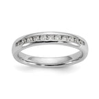 14K White Gold 11-Stone 1/4 carat Round Diamond Complete Channel Band