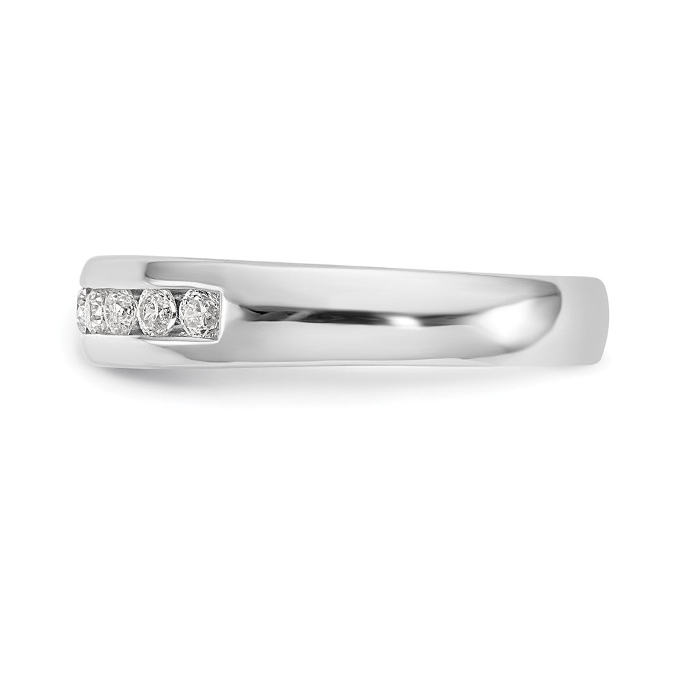 14K White Gold 11-Stone 3/8 carat Round Diamond Complete Channel Band
