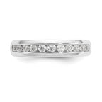 14K White Gold 11-Stone 3/8 carat Round Diamond Complete Channel Band