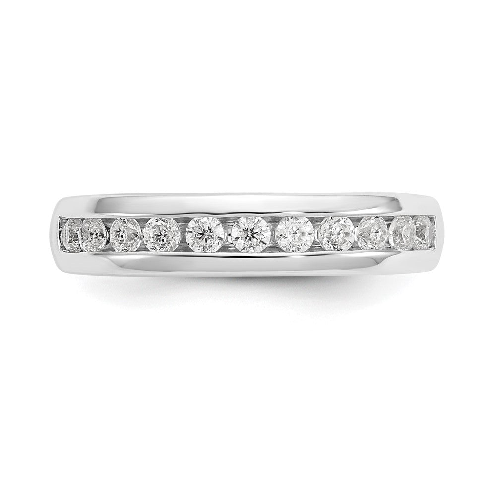 14K White Gold 11-Stone 3/8 carat Round Diamond Complete Channel Band