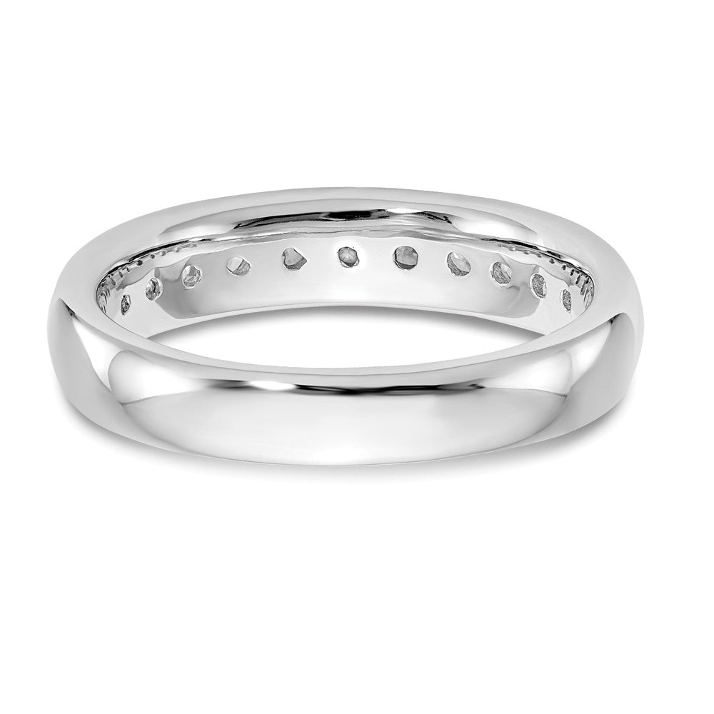 14K White Gold 11-Stone 3/8 carat Round Diamond Complete Channel Band
