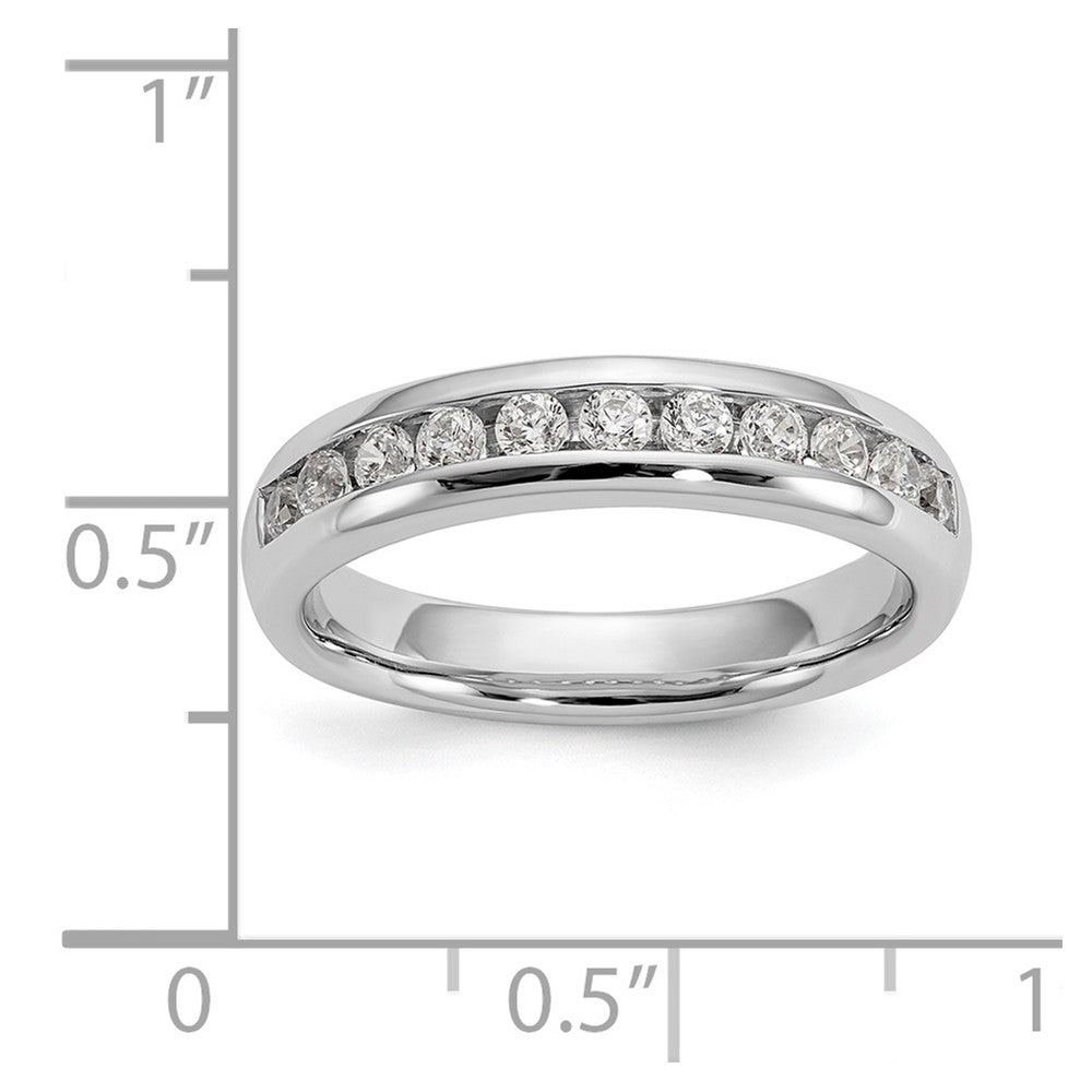 14K White Gold 11-Stone 3/8 carat Round Diamond Complete Channel Band