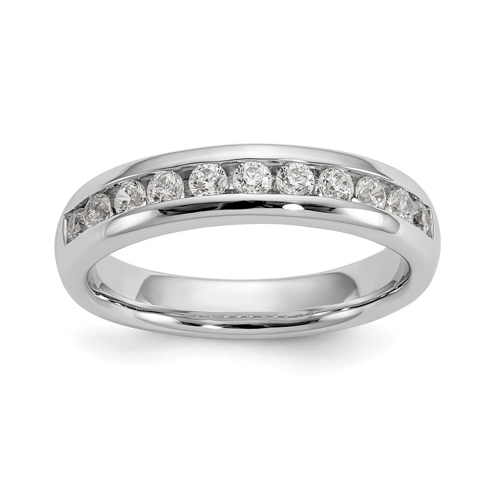 14K White Gold 11-Stone 3/8 carat Round Diamond Complete Channel Band