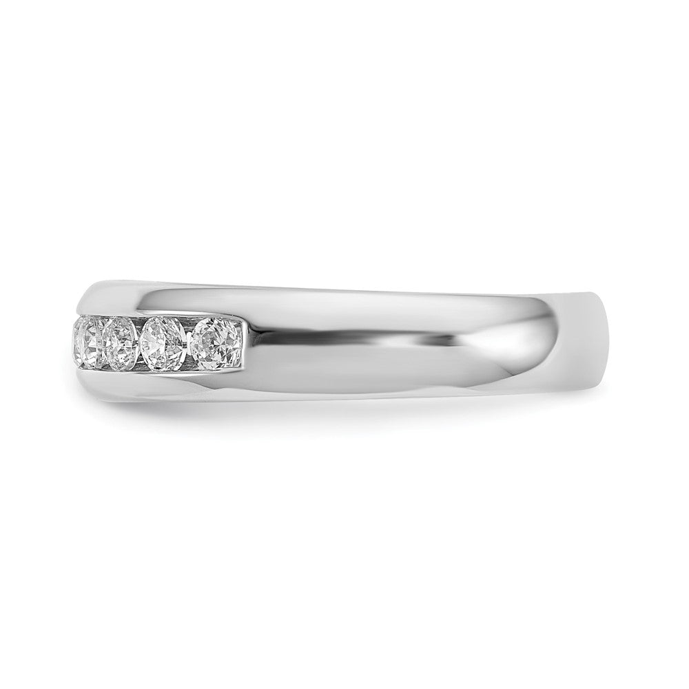 14K White Gold 11-Stone 1/2 carat Round Diamond Complete Channel Band