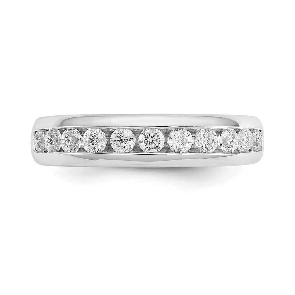 14K White Gold 11-Stone 1/2 carat Round Diamond Complete Channel Band