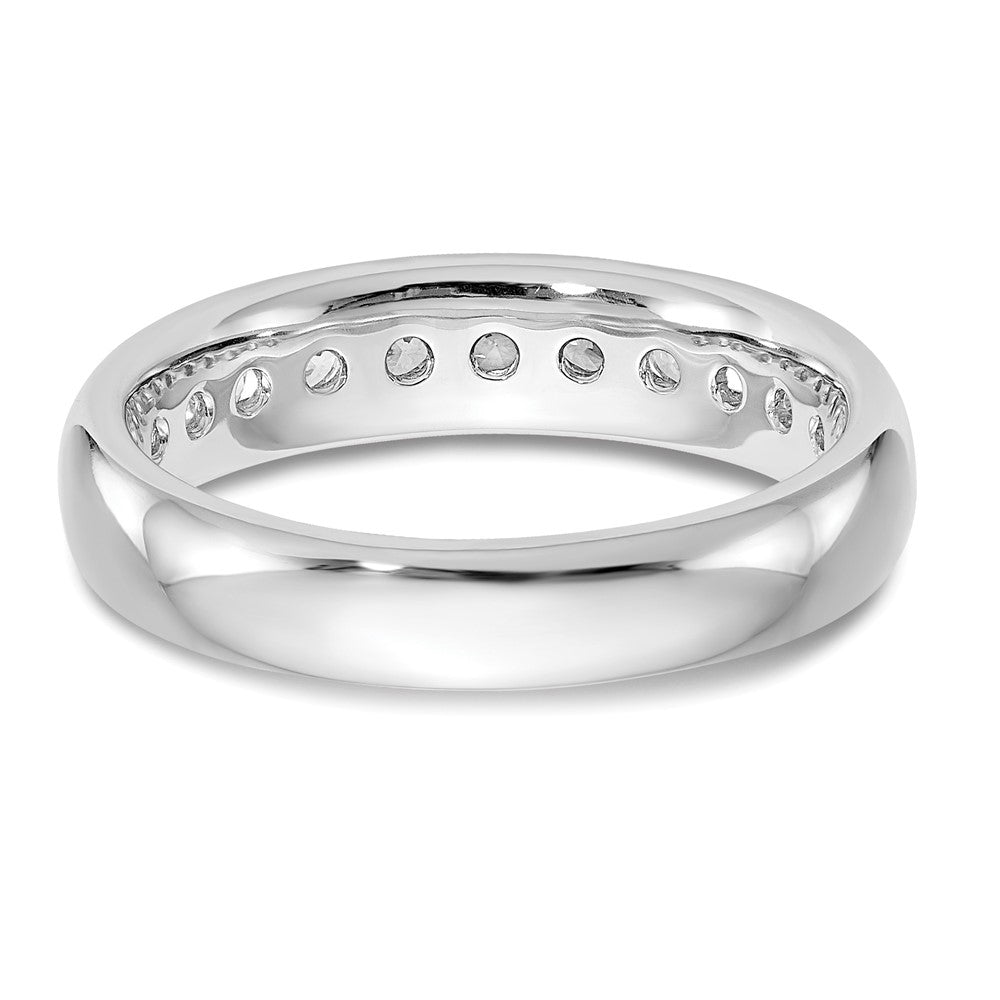 14K White Gold 11-Stone 1/2 carat Round Diamond Complete Channel Band