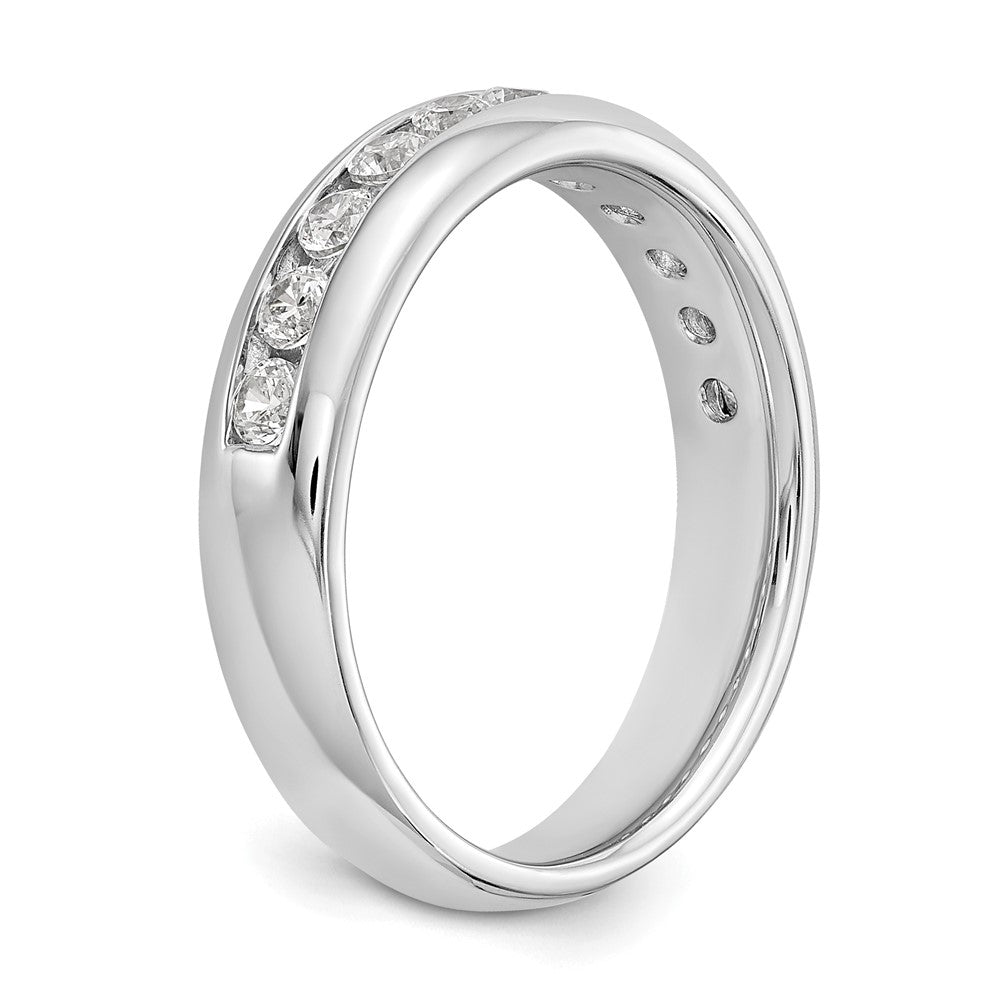 14K White Gold 11-Stone 1/2 carat Round Diamond Complete Channel Band