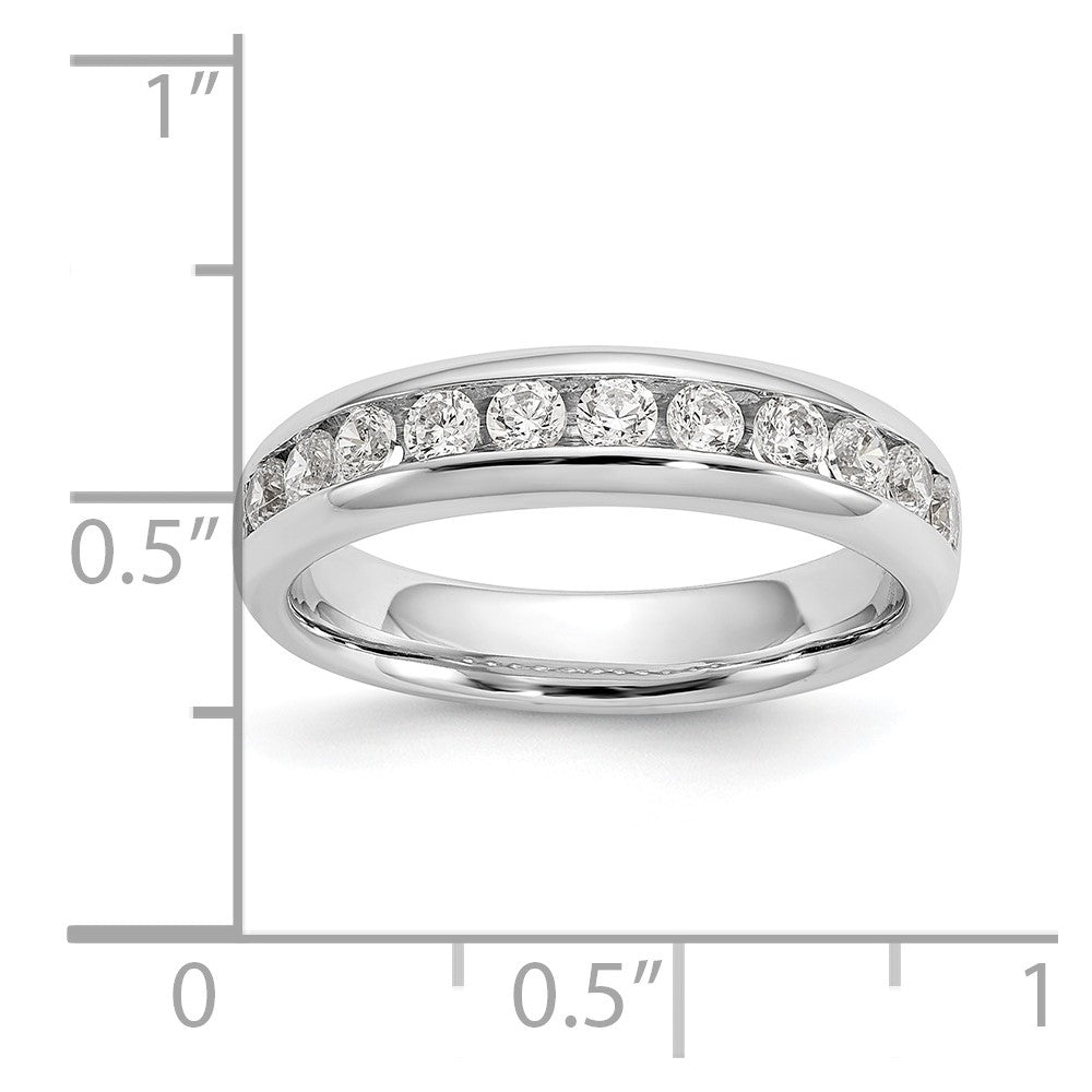 14K White Gold 11-Stone 1/2 carat Round Diamond Complete Channel Band