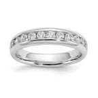14K White Gold 11-Stone 1/2 carat Round Diamond Complete Channel Band