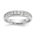 14K White Gold 11-Stone 1/2 carat Round Diamond Complete Channel Band