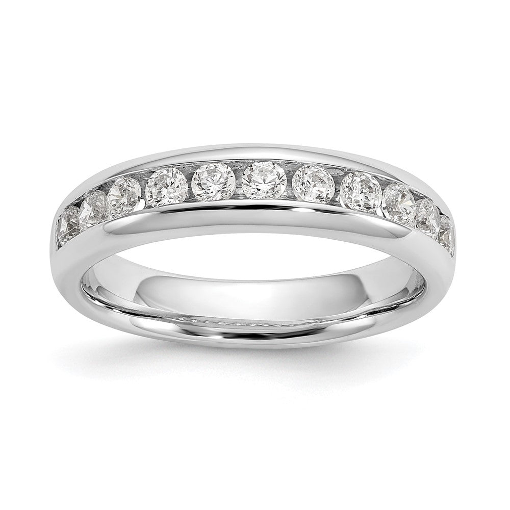 14K White Gold 11-Stone 1/2 carat Round Diamond Complete Channel Band