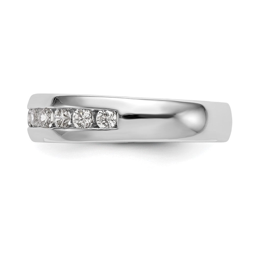14K White Gold 11-Stone 3/4 carat Round Diamond Complete Channel Band