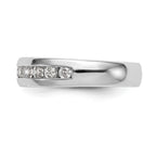 14K White Gold 11-Stone 3/4 carat Round Diamond Complete Channel Band