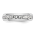 14K White Gold 11-Stone 3/4 carat Round Diamond Complete Channel Band