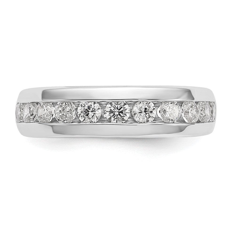 14K White Gold 11-Stone 3/4 carat Round Diamond Complete Channel Band